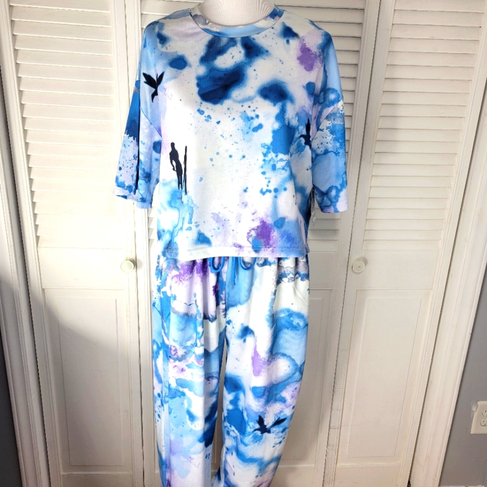 Disney Avatar The Way of the Water Pandora tie dye jumpsuit set
